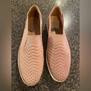 Light pink slip on Ugg tennis shoes.